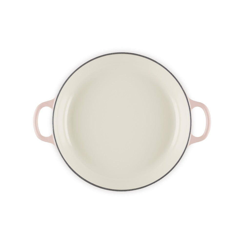 26 cm - Le Creuset Evolution Tegame Basso Rotondo Con Coperchio a Fiore In Ghisa Vetrificata