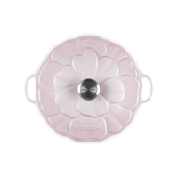 26 cm - Le Creuset Evolution Tegame Basso Rotondo Con Coperchio a Fiore In Ghisa Vetrificata