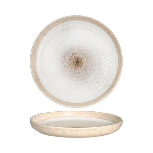 27 cm - Gemscape Sabbia Piatto Piano Bordo Nordico In Porcellana Set 3 Pz