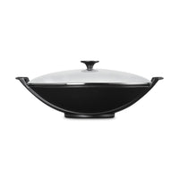 36 cm - Le Creuset Forme Speciali Wok In Ghisa Vetrificata Con Coperchio In Vetro