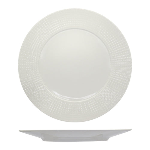 31 cm - Ariane Point Piatto Piano A Falda In Porcellana - Set 6 Pz
