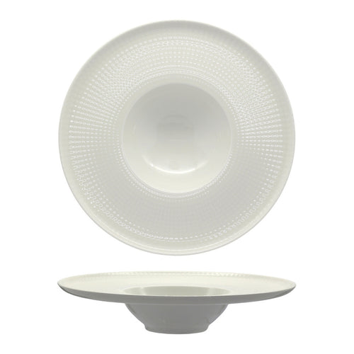 28 cm - Ariane Point Piatto Fondo Pasta A Falda In Porcellana - Set 6 Pz