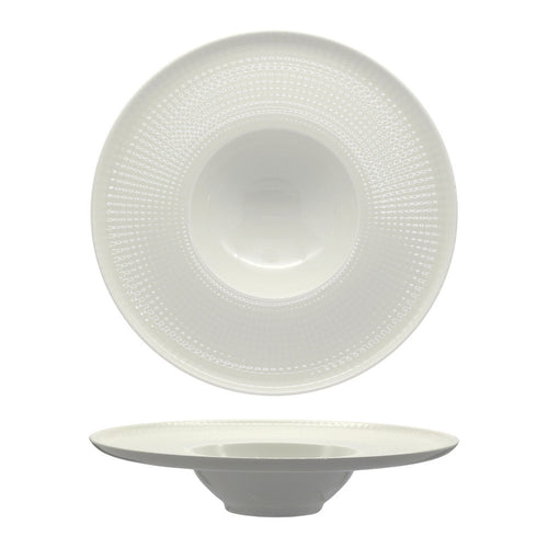 22 cm - Ariane Point Piatto Fondo Pasta A Falda In Porcellana - Set 6 Pz