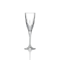 15.9 cl - RCR Cristalleria Italiana London Calice Flute In Vetro Cristallino Luxion Set 6 Pz