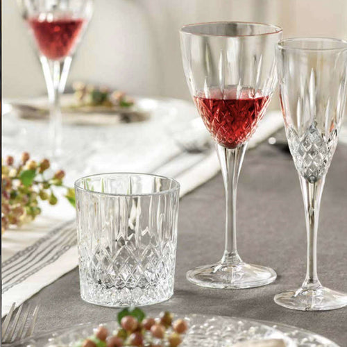 15.9 cl - RCR Cristalleria Italiana London Calice Flute In Vetro Cristallino Luxion Set 6 Pz