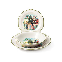 H&H Christmas Cheer Servizio Piatti Natalizio In Porcellana - Set 18 Pz