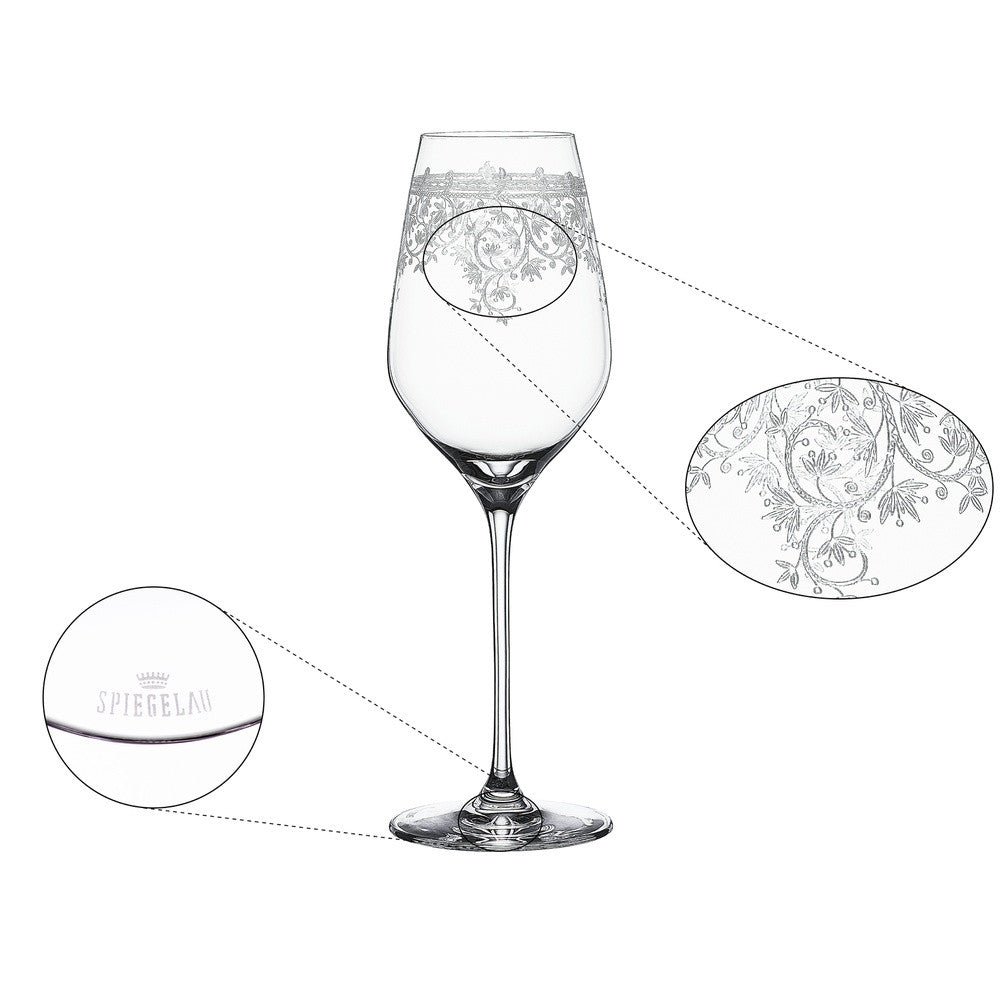 50 cl - Spiegelau Arabesque Calice Vino Bianco In Vetro Cristallino - Set 2 Pz