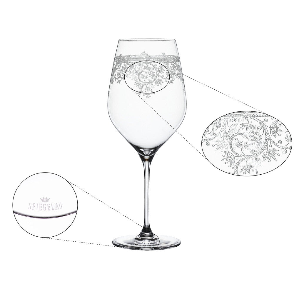 81 cl - Spiegelau Arabesque Calice Vino Rosso Bordeaux In Vetro Cristallino - Set 2 Pz