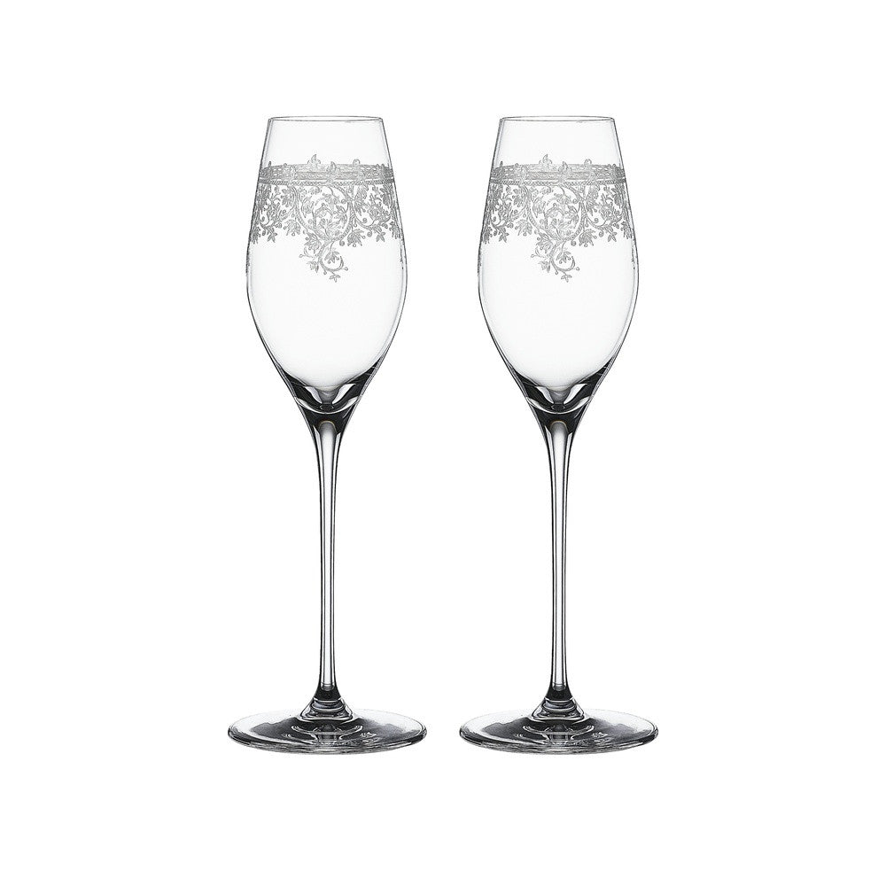 30 cl - Spiegelau Arabesque Calice Flute Champagne In Vetro Cristallino - Set 2 Pz