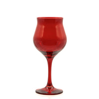 30.5 cl - Pasabahce Wavy Red Calice Vino Bianco In Vetro Colorato Set 6 Pz