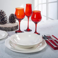 19 cl - Pasabahce Wavy Red Calice Flute In Vetro Colorato Set 6 Pz