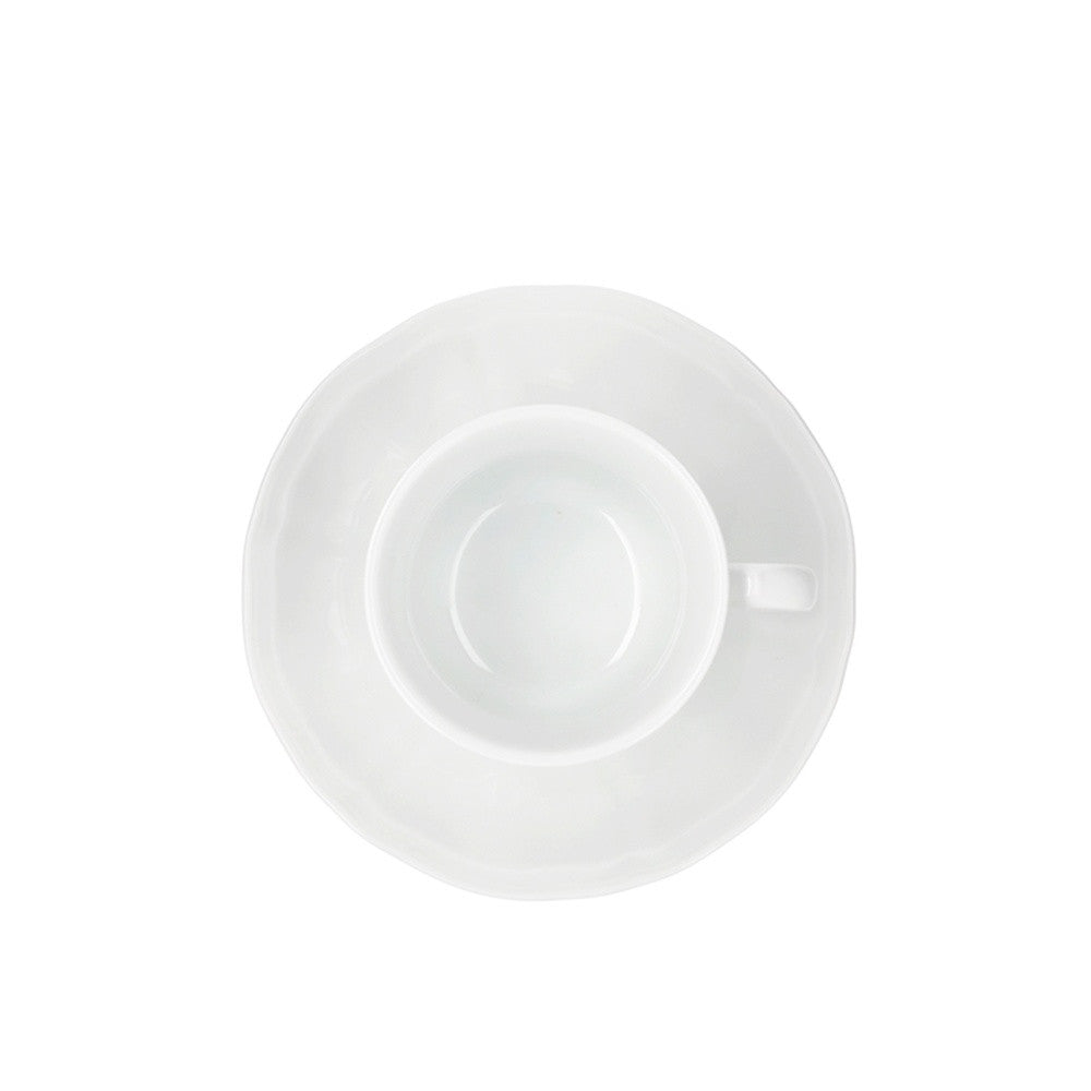 23 cl - H&H New Alba Tazza Tè Con Piattino In Porcellana - Set 6 Pz