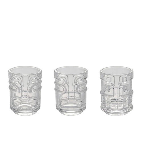5 cl - Ilsa Tiki Maori Bicchieri Shot In Vetro Borosilicato - Set 3 Pz