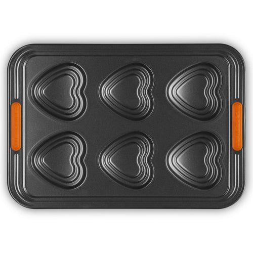 6 Forme - Le Creuset Cuore Stampo Muffin Antiaderente In Acciaio