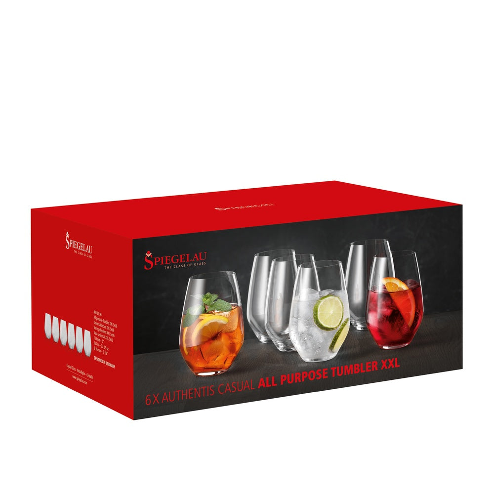 63 cl - Spiegelau Authentis Bicchiere Multiuso Tumbler XXL In Vetro - Set 6 Pz