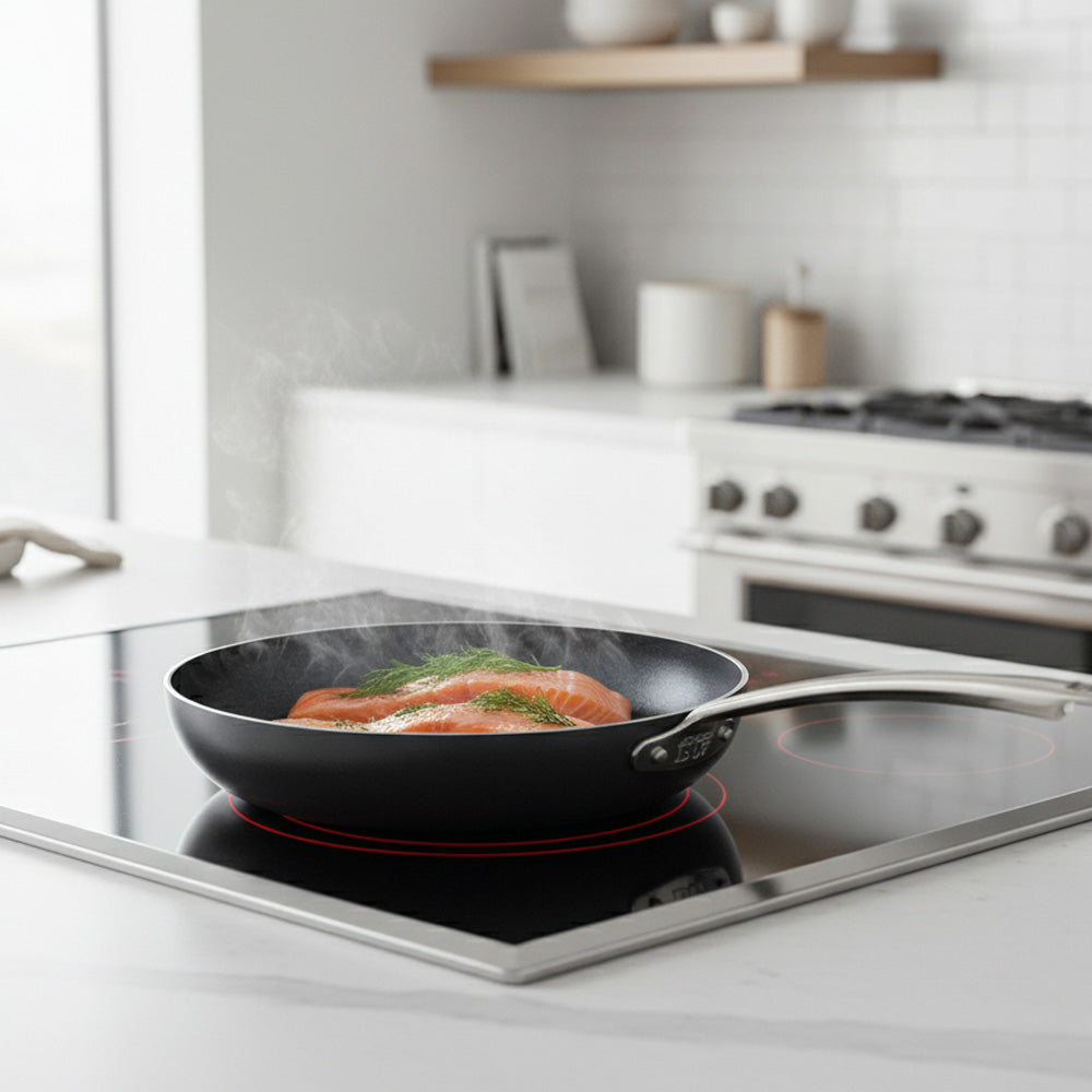 Agnelli AlBlack 1907 high induction pan in 3 mm non-stick aluminium