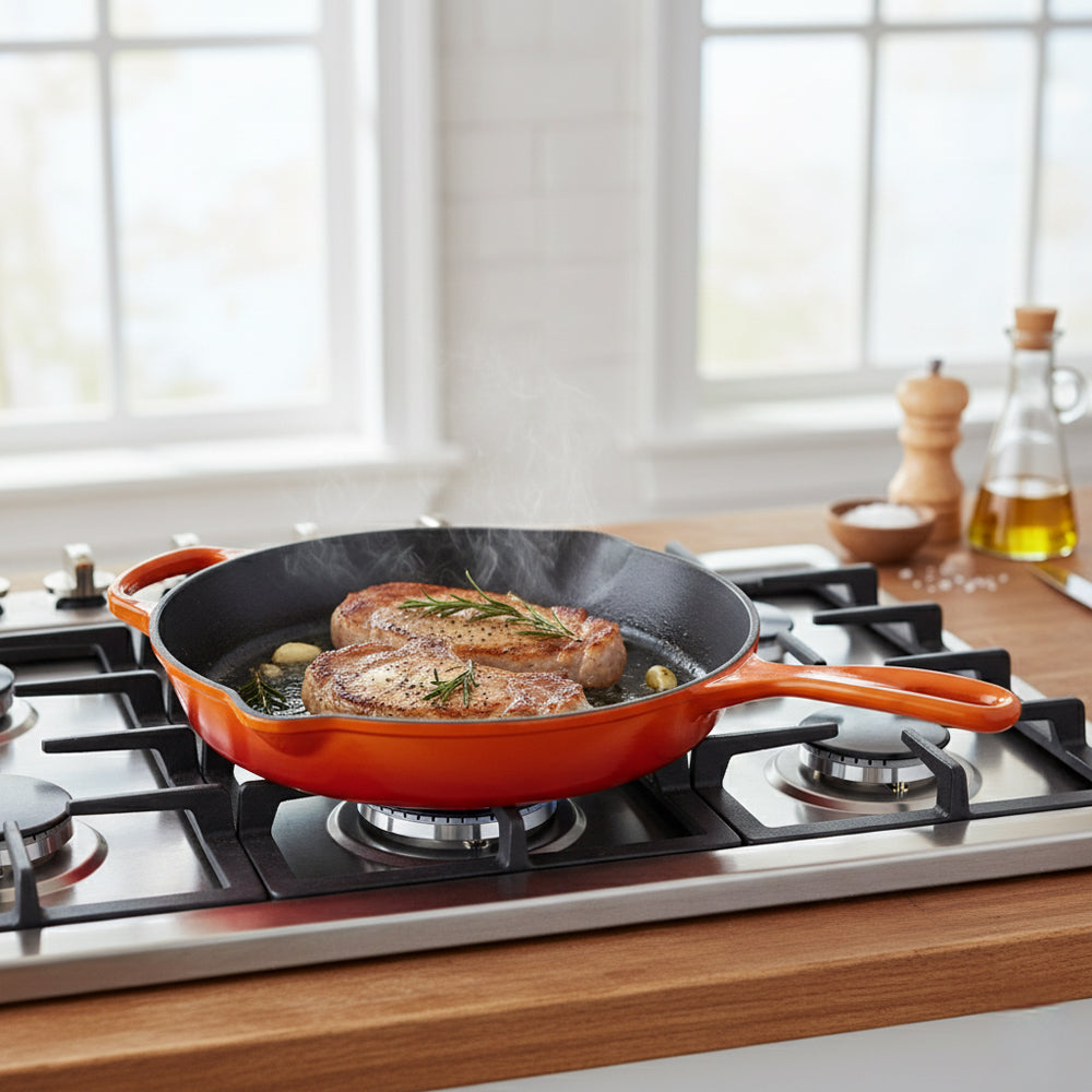 Le Creuset Evolution 26 cm vitrified cast iron low pan with double spout