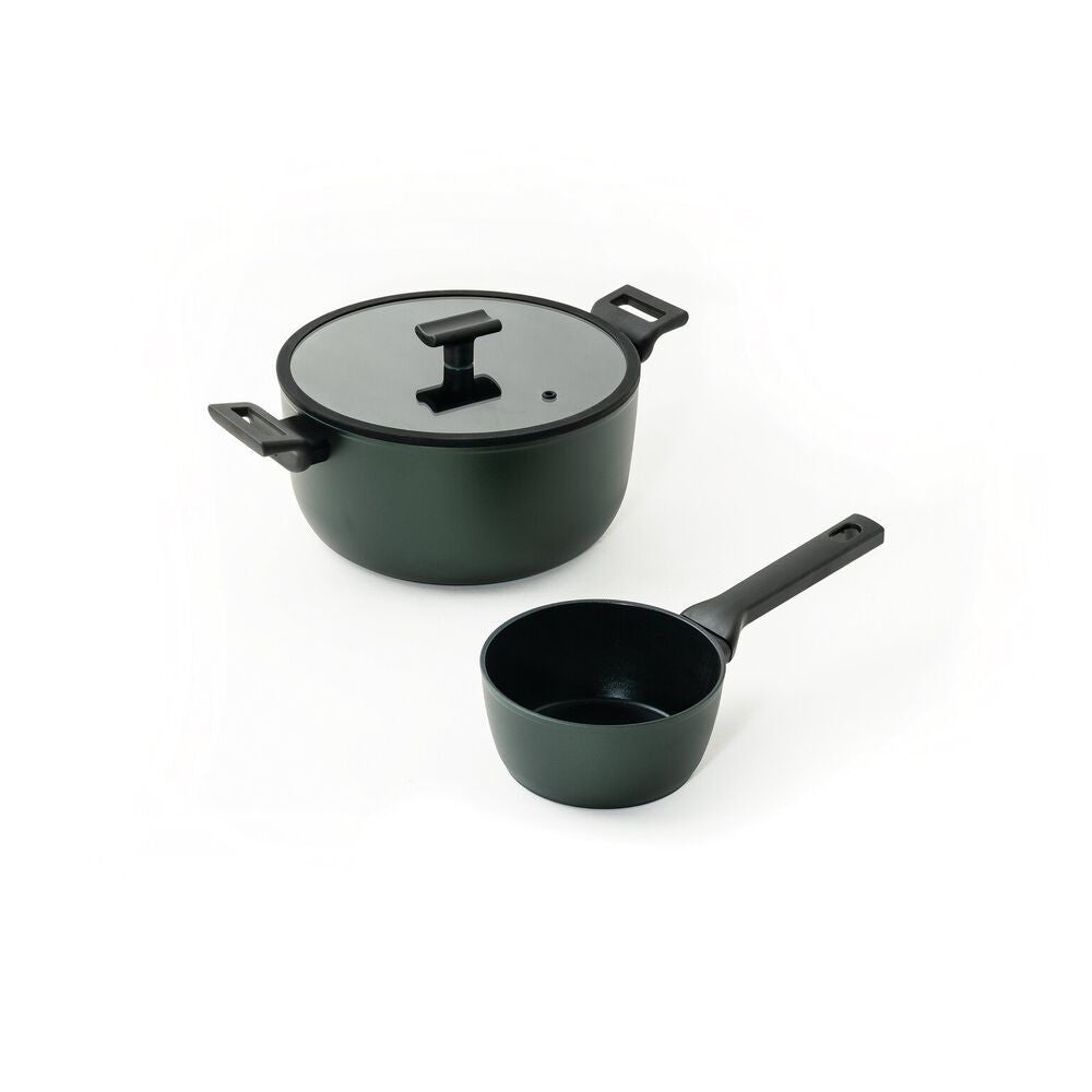 16 cm - Sambonet Titan Pro Green Casseruola Alta Antiaderente Con Manico Lungo In Alluminio