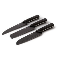 20 cm - Sambonet Black Edge Coltello Pane In Acciaio Inox Manico In Nylon