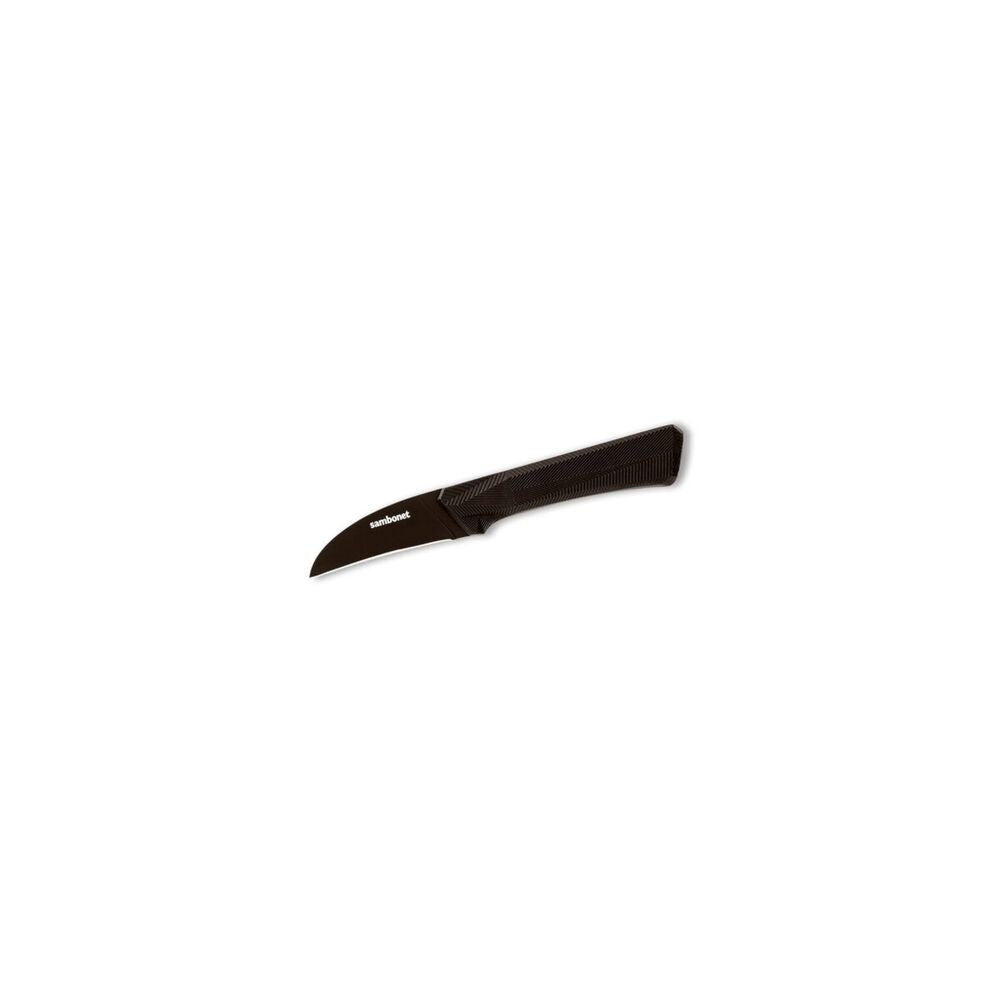 7.5 cm - Sambonet Black Edge Coltello Spelucchino In Acciaio Inox Manico In Nylon