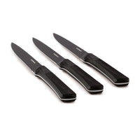 13 cm - Sambonet Black Edge Coltello Bistecca In Acciaio Inox Manico In Nylon - Set 3 Pz