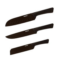 Sambonet Black Edge Professional Set Coltelli Cucina In Acciaio Inox Manico In Nylon - Set 3 Pz