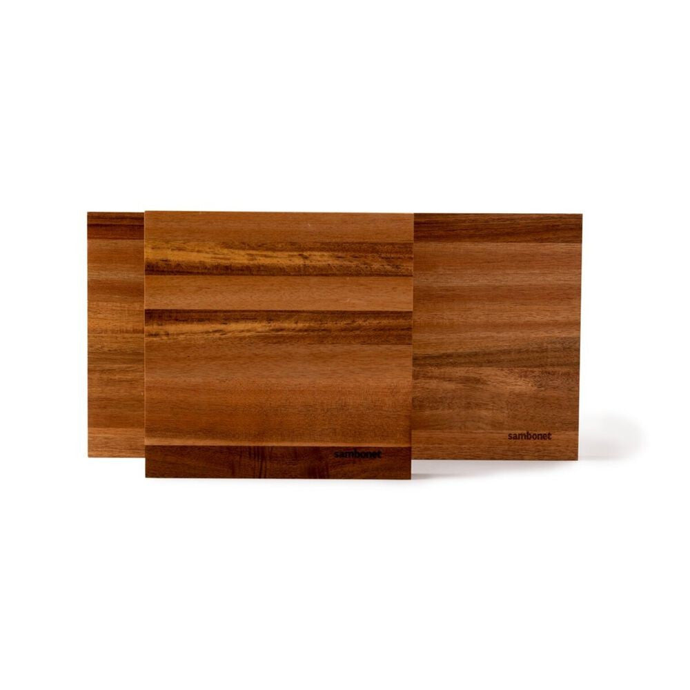 46x23 cm - Sambonet Black Edge Tagliere Cucina Magnetico Rettangolare In Legno Di Acacia