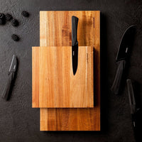 46x23 cm - Sambonet Black Edge Tagliere Cucina Magnetico Rettangolare In Legno Di Acacia
