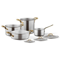 Sambonet 1965 Vintage Batteria Pentole In Acciaio Inox - Set 7 Pz