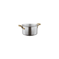 Sambonet 1965 Vintage Casseruola Alta In Acciaio Inox Manici In Ottone