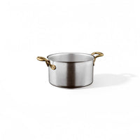Sambonet 1965 Vintage Casseruola Alta In Acciaio Inox Manici In Ottone