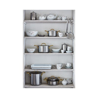Sambonet 1965 Vintage Casseruola Alta Con Coperchio In Acciaio Inox Manici In Ottone