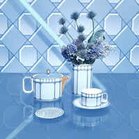 26 cl - Swarovski x Rosenthal Signum Tazza Tè Con Piattino In Porcellana