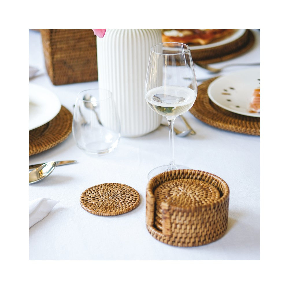 12 cm - Sambonet Radici Sottobicchiere Rotondo In Rattan