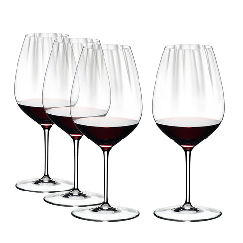 83.4 cl - Performance Calice Vino Rosso Cabernet Merlot in Vetro - Set 4 Pz