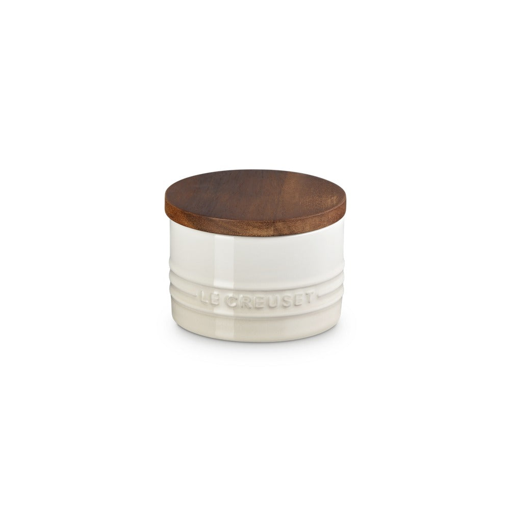 20 cl - Le Creuset Evolution Barattolo In Gres Vetrificato Con Coperchio In Legno