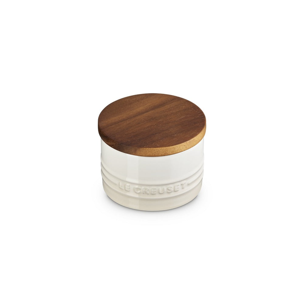 20 cl - Le Creuset Evolution Barattolo In Gres Vetrificato Con Coperchio In Legno