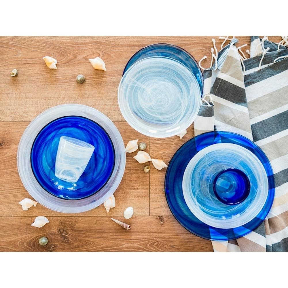 21 cm - H&H Alabastro Piatto Frutta In Vetro - Set 6 Pz