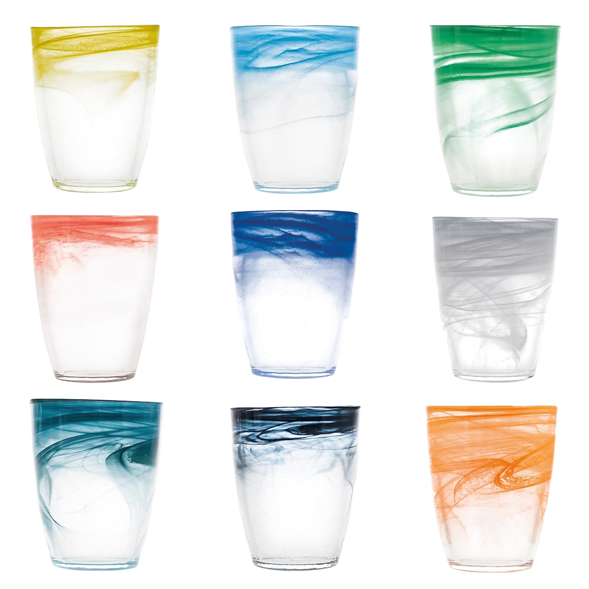 35 cl - Alabaster Wasserglas Aus Glas - Set 9 Stk
