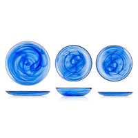 21 cm - H&H Alabastro Piatto Frutta In Vetro - Set 6 Pz