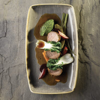 35x18.5 cm - Stonecast Rectangular Tray Plate In Vitrified Porcelain