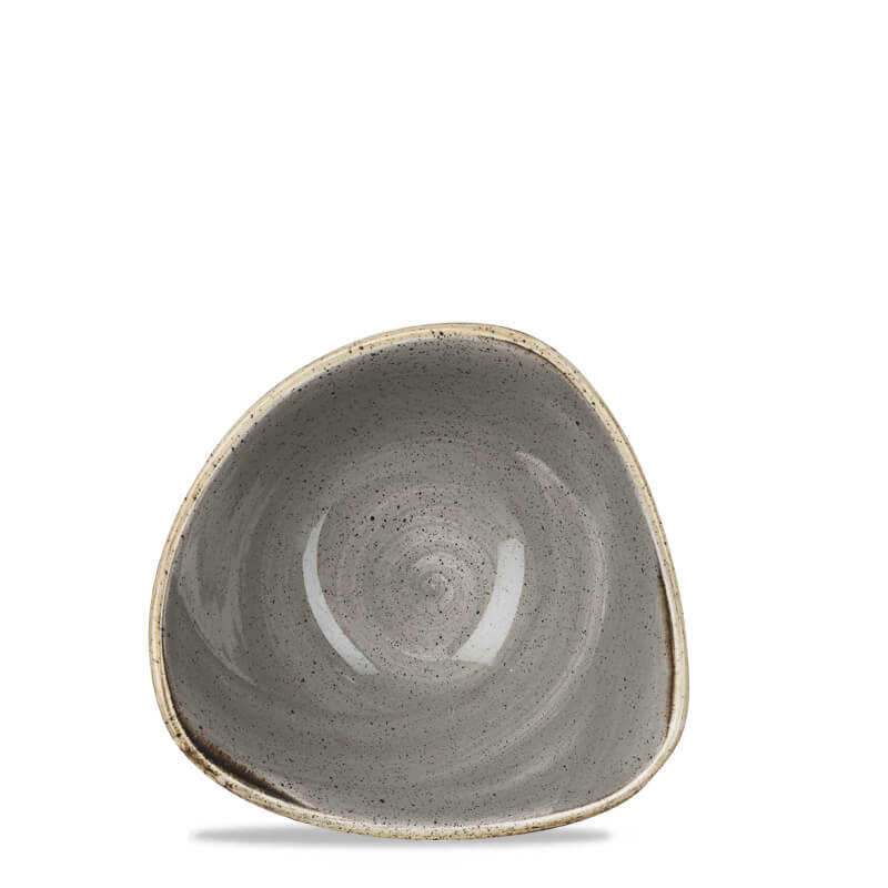 15,3x15,3 cm - Steengegoten driehoekig diep bord in gevitrificeerd porselein