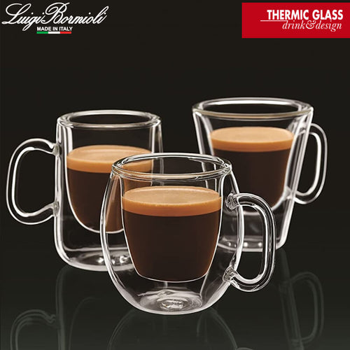 7.5 cl - Thermic Glass Espresso Coffee Cup Single-Origin Brazil In Thermic Glass - Set 2 Pieces