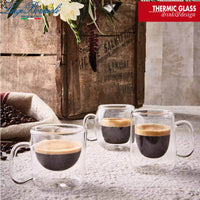 10 Cl Bormioli Luigi Thermic Glass Tazzina Caffe Doppia Parete In Vetro Borosilicato Set 2 Pezzi