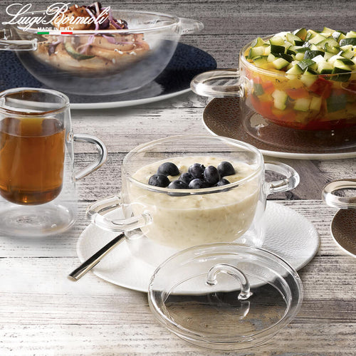 25 cl - Thermic Glass Saucepan With Lid In Thermal Glass - Set 2 Pieces
