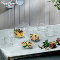 17 5 Cl Bormioli Luigi Thermic Glass Wok In Vetro Borosilicato Set 2 Pezzi