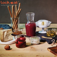 25 Cl Bormioli Luigi Lock Eat Caraffa In Vetro Set 12 Pezzi