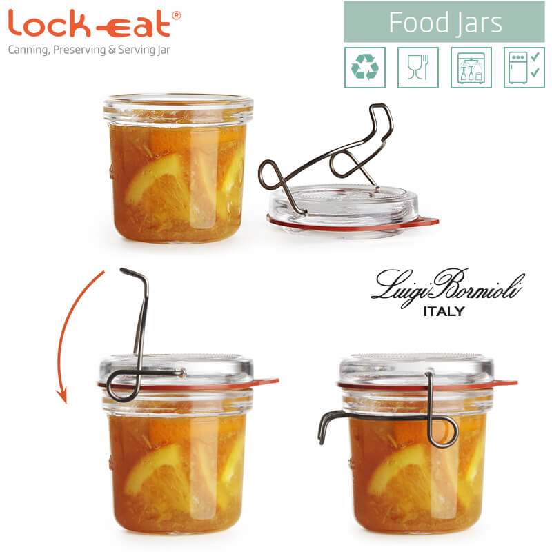 35 Cl Bormioli Luigi Lock Eat Vasetto Ermetico In Vetro Set 6 Pezzi
