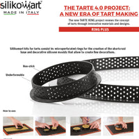 8 Cm Silikomart Tarte Ring Stampo Anello Microforato Antiaderente In Silicone Set 6 Pz