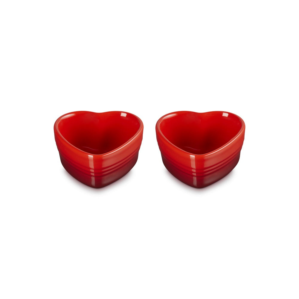 30 cl - Le Creuset Cuore Ramequin In Gres Vetrificato Set 2 Pz